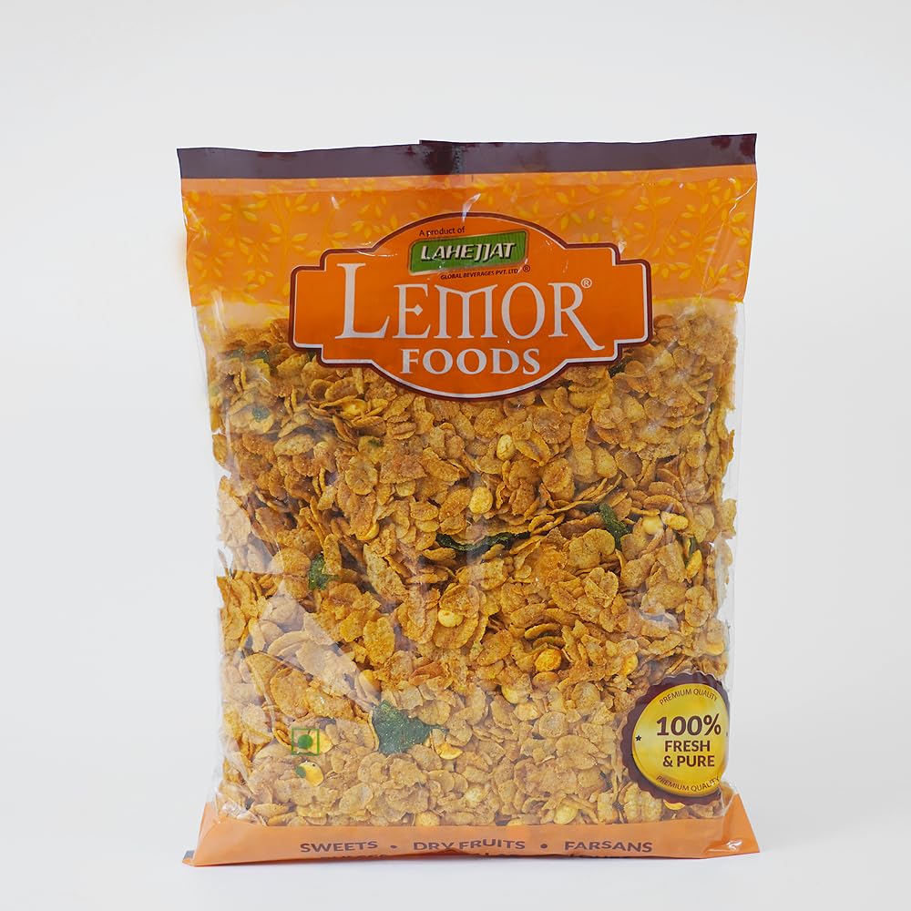 Lemor Roasted Wheat Chivda (400g, 2 Packets Of 200g each) Namkeen Snacks Teatime Mixture