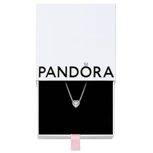 Pandora Timeless Sterling Silver Elevated Heart Cubic Zirconia Pendant Necklace, 18"