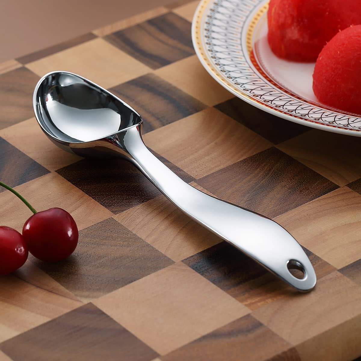 Kyraton 6.9 inches Heavy Duty Ice Cream Scoop, High Quality Stainless Steel Professional Grade