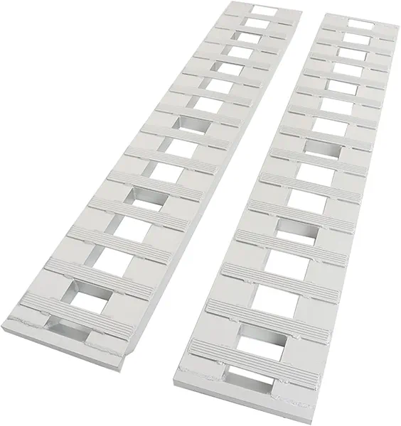 Labwork Aluminum 84 x 15 Inch Ramps, 6000LBS, 2 Ramps, Hook Ramp Attachment End