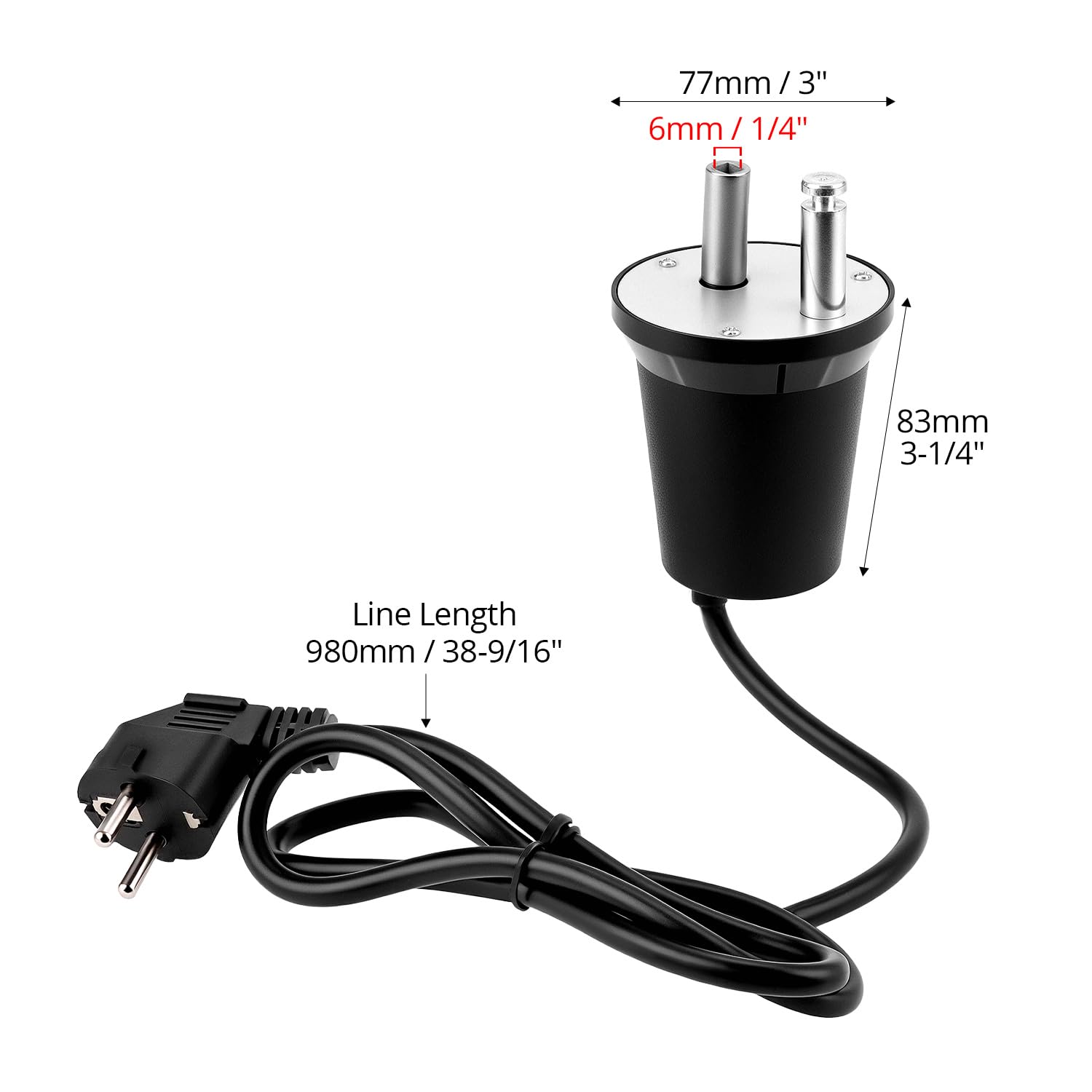 QWORK Moteur de Rôtissoire Électrique FD801B pour Barbecue - Silencieux, Compact, Jusqu'à 6 kg
