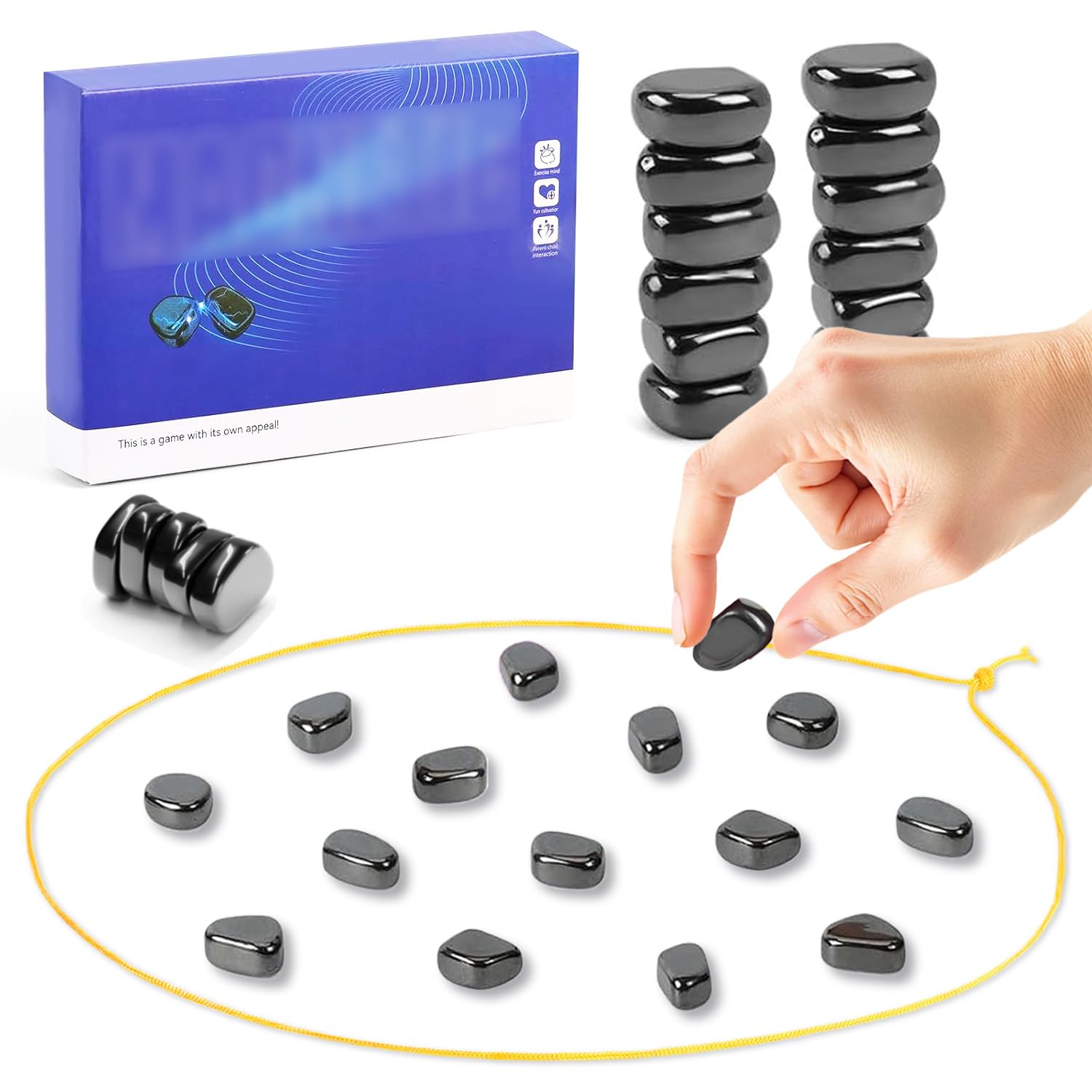 Chess Games Set with 20 Stones, 2026 New Multiplayer Board Game, Portable Chess Board Game for Kids Adults Family with Rope Party Travel & Camping, Family Games - 1