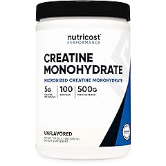 Nutricost Creatine Monohydrate Micronized Powder 500G, 5000mg Per Serv (5g) - 100 Servings, 17.9 Oz