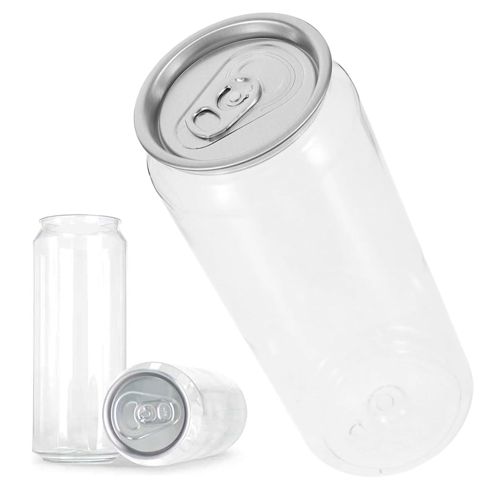 Barattoli per bevande in plastica trasparente, 200 bottiglie usa e getta con tappi, sigillanti in PET a tenuta stagna, per succhi, soda, latte, tè e caffè