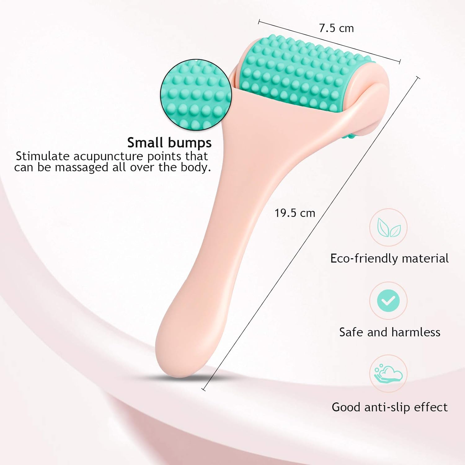 Fascia Muscle Roller, ITME Silicone Manual Cellulite Massager Beat Portable Fascia Roller for Muscles Relief, Neck, Arm, Leg, Back, Body Roller Deep Tissue Massage Stick Tools (Mint Green) : Health & Household