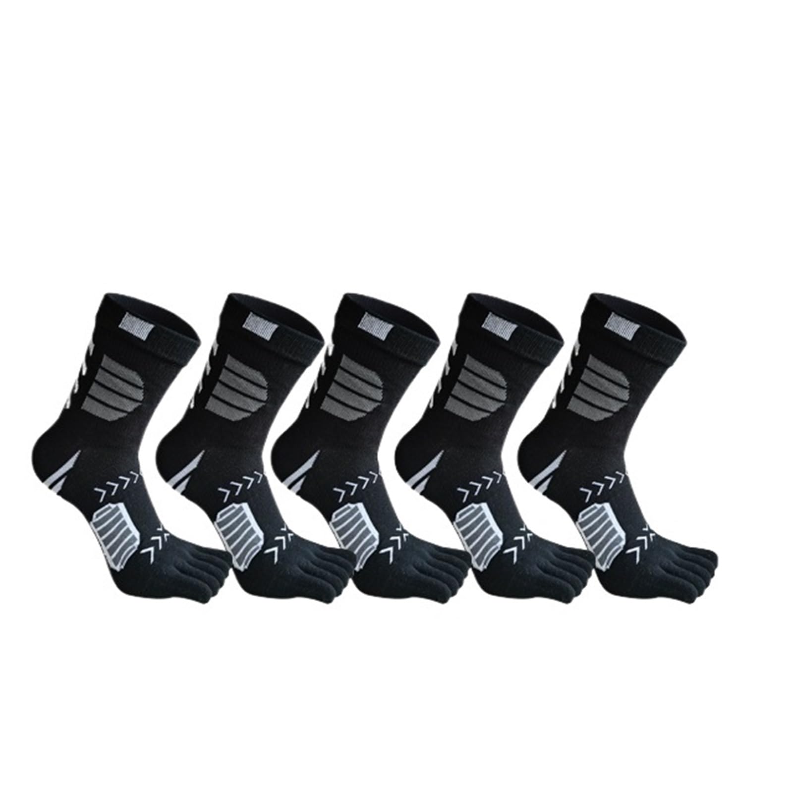 Calcetines Dedos 5 pares de calcetines deportivos compresión algodón absorbentes del sudor for ciclismo, maratón, fitness, baloncesto al aire libre, cinco dedos