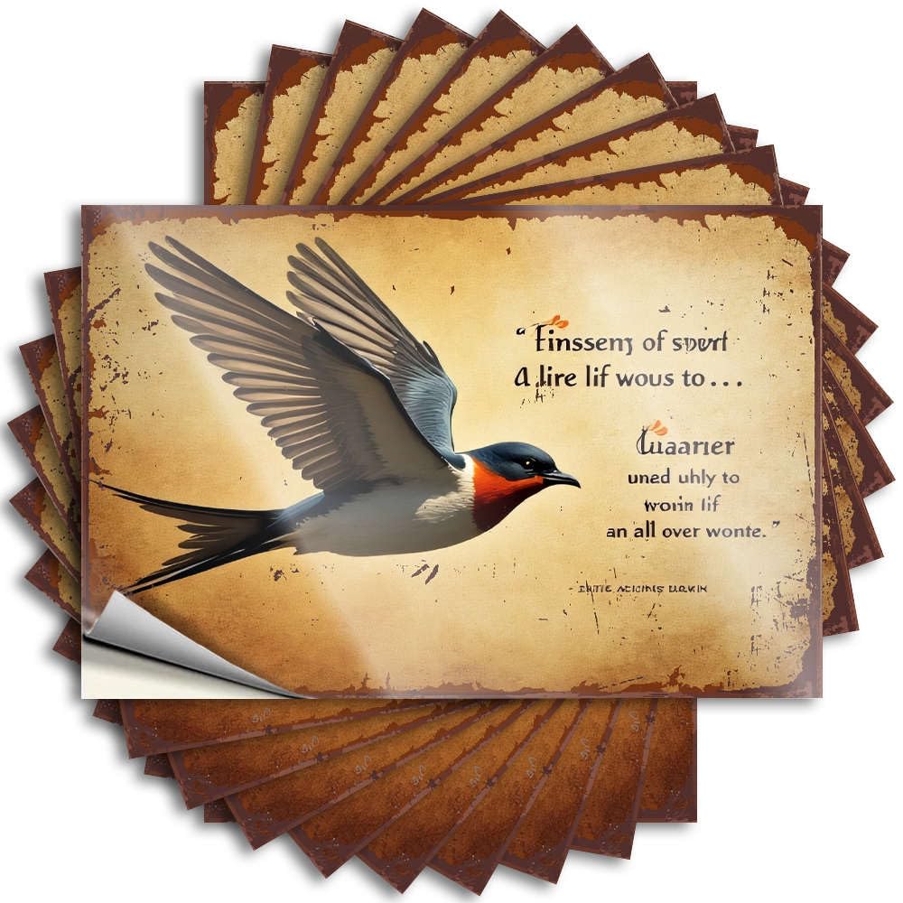 A Bird Soars with Wings Spread Wide, Symbolizing Freedom. Books Adult DIY | Tall Bumper Bottle Removable Vinyl Sticker Decal(8X12CM)