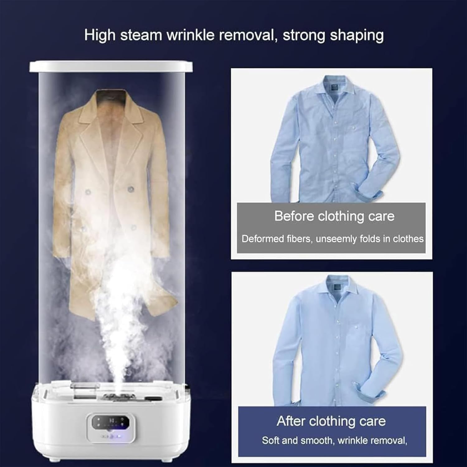 Foldable Electric Clothes Dryer with Remote Control, Vertical Steam Ironing Rack, Automatic Clothes Steamer, Compact Household Drying Solution