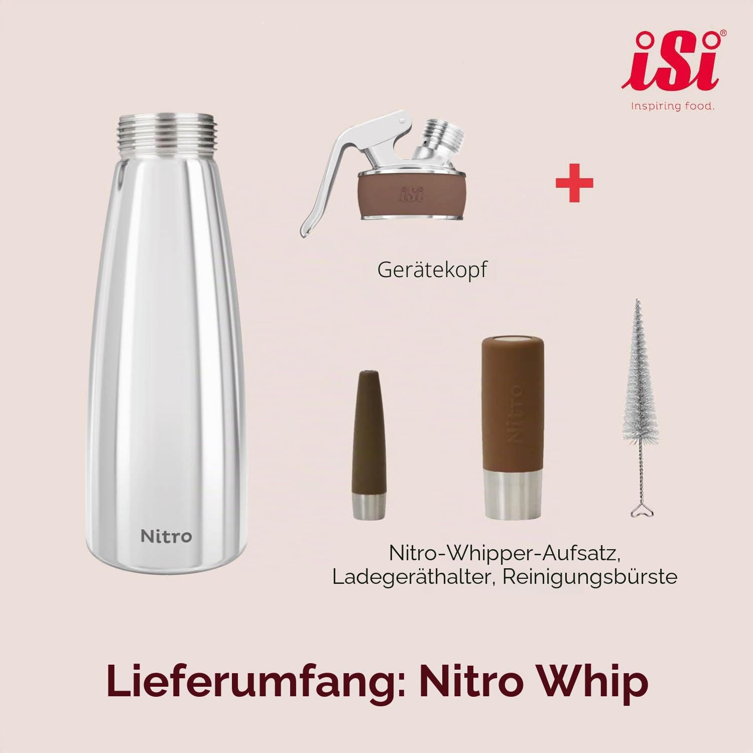 iSi 1790 Nitro Kaffeebereiter Edelstahl Rostfrei, 1 L, Kalt gebrühter Kaffee mit Stickstoff veredelt, Cold Brew Coffee Maker, Für Nitro Coffee, Tee und Cocktails, Spülmaschinengeeignet