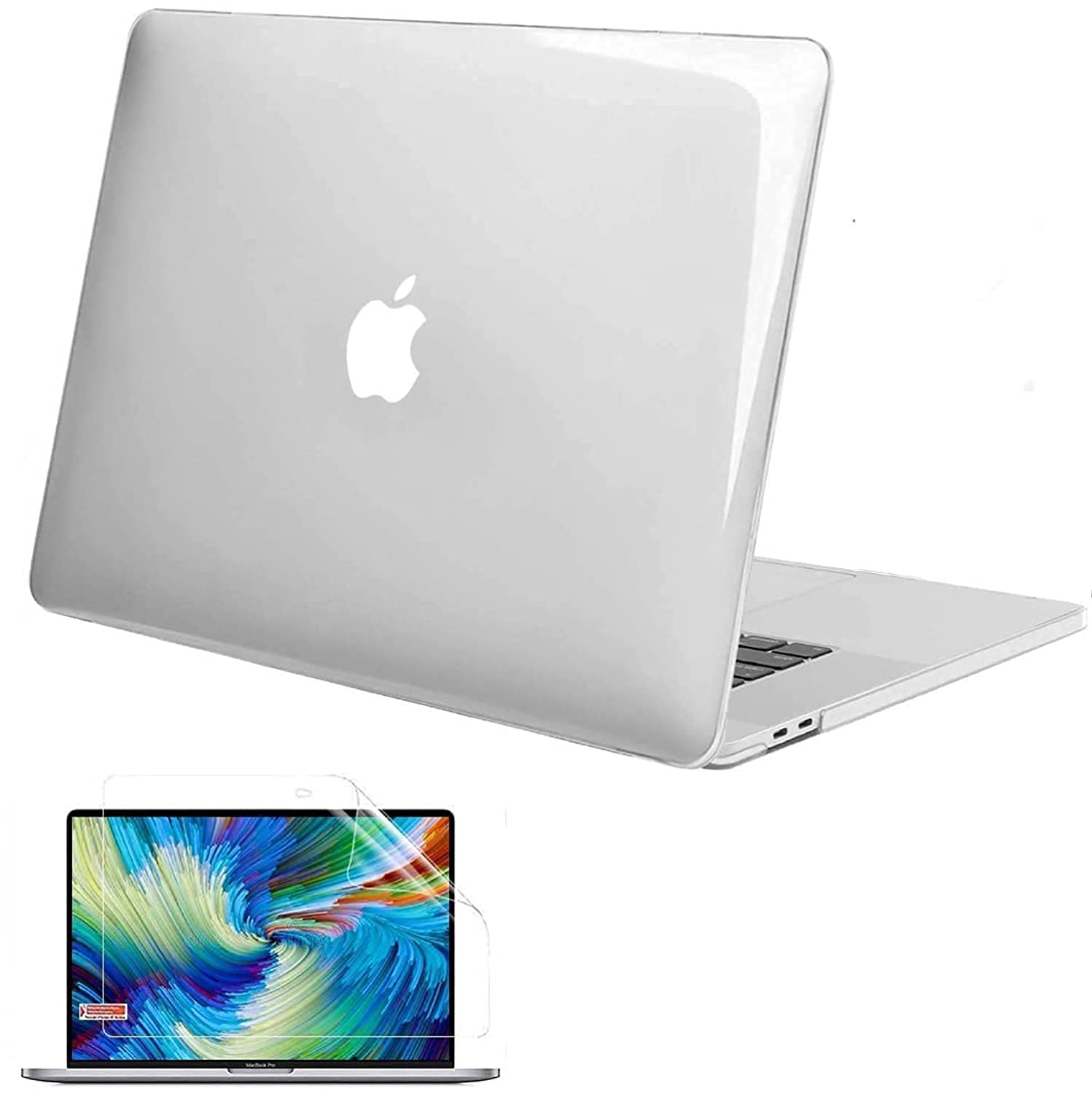 GIOIA BAZAAR Case for MacBook, Plastic Hard Shell Case Cover Compatible with MacBook Pro 13 inch(2020 2019 2018 2017 2016 Releas) A2338 M1 A2289 A2251 A2159 A1989 A1706 A1708 (Clear + Screen)