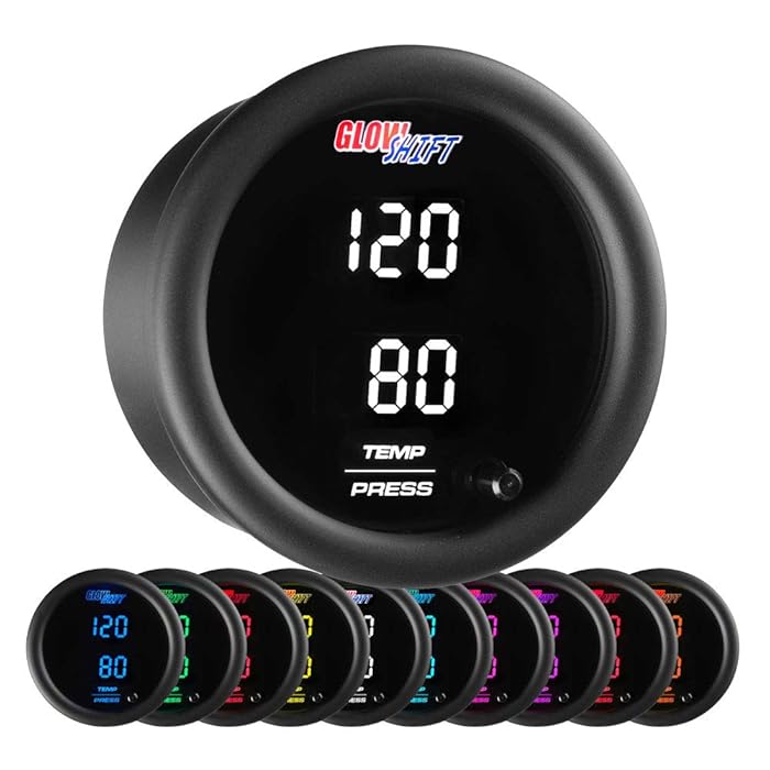 Buy GlowShift 10 Color Digital Dual Temperature & Pressure Gauge Kit