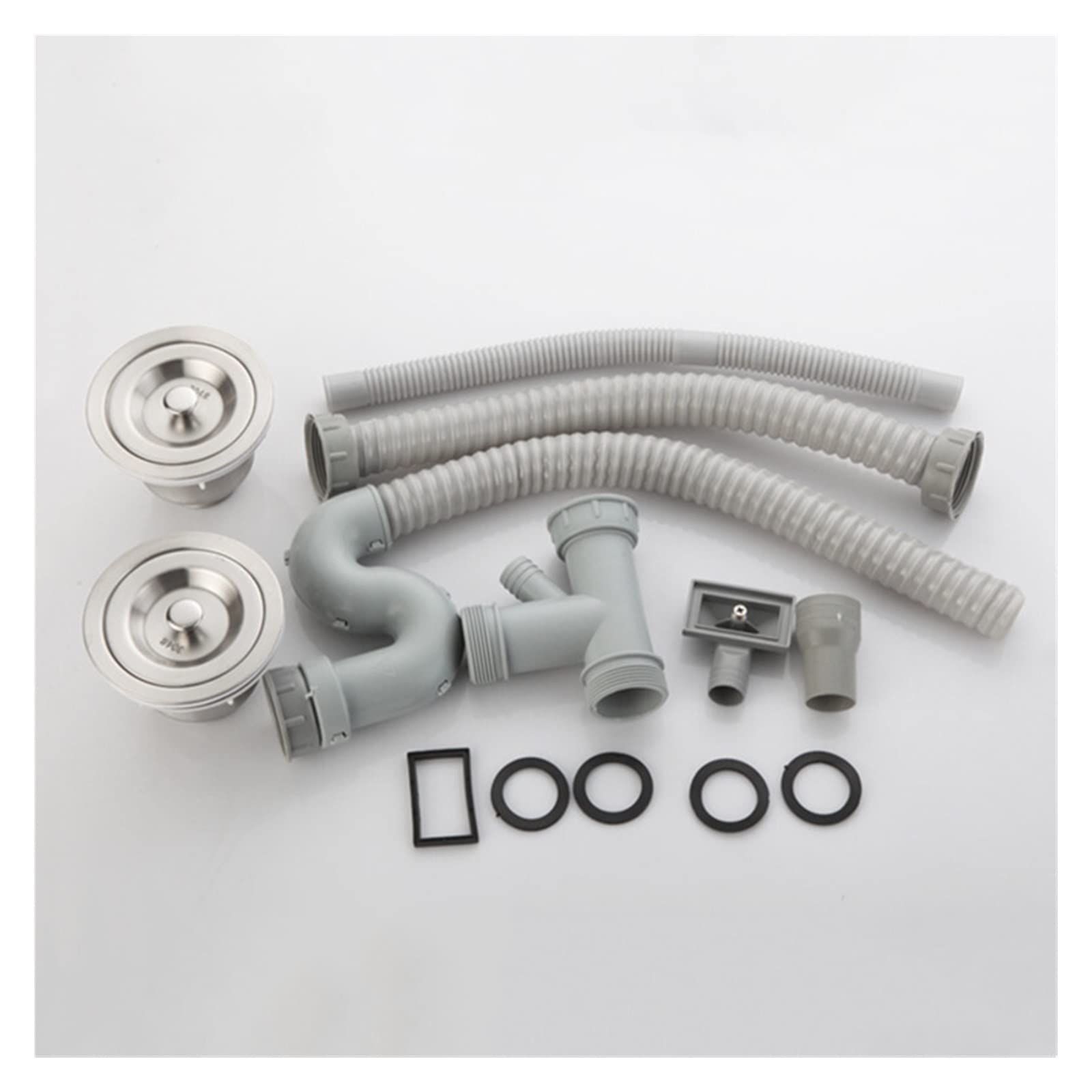 yaoqijie Tubo for fognatura Singolo a doppia scanalatura Lavello Scarichi Sottopiano in acciaio inox Tubo dell'acqua Lavabo Tubo idraulico Cucina Accessori for il bagno lasting