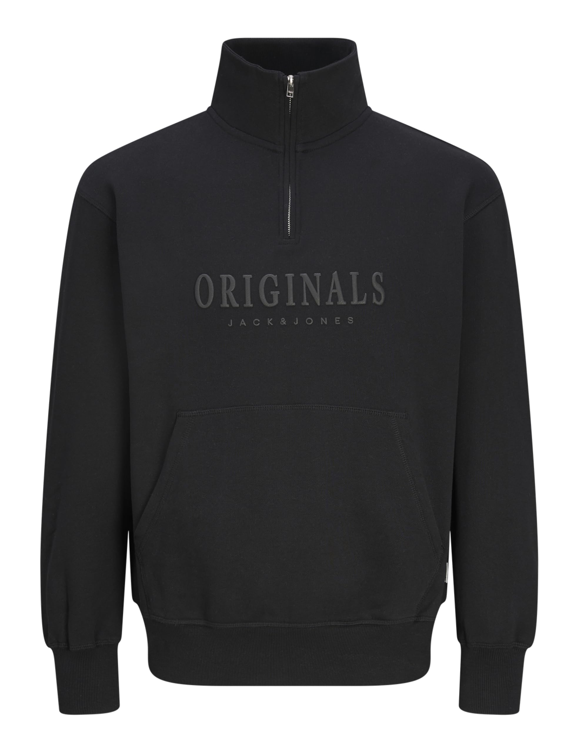JACK & JONES Jorfrederiksberg Sweat Quarter Zip Sn, black, XS
