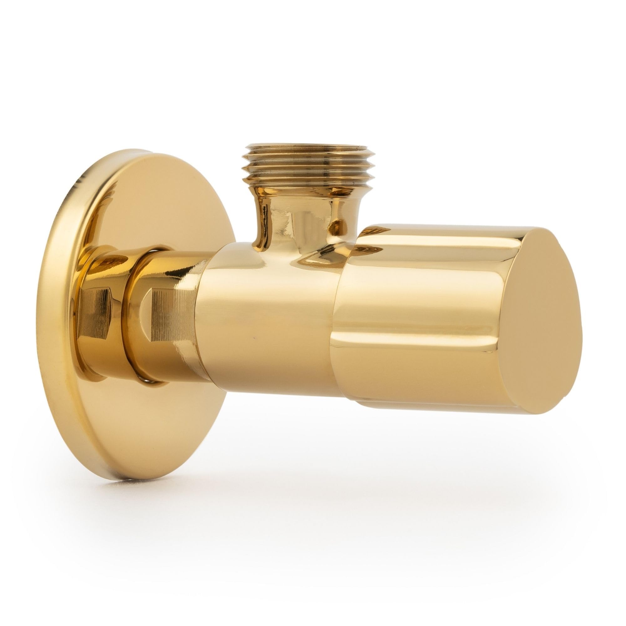 Valvola angolare colorata da 3/8" a 1/2" x 1/2" in colori selezionabili | valvole angolari in dimensioni e colori a scelta | (oro, 3/8 pollici)
