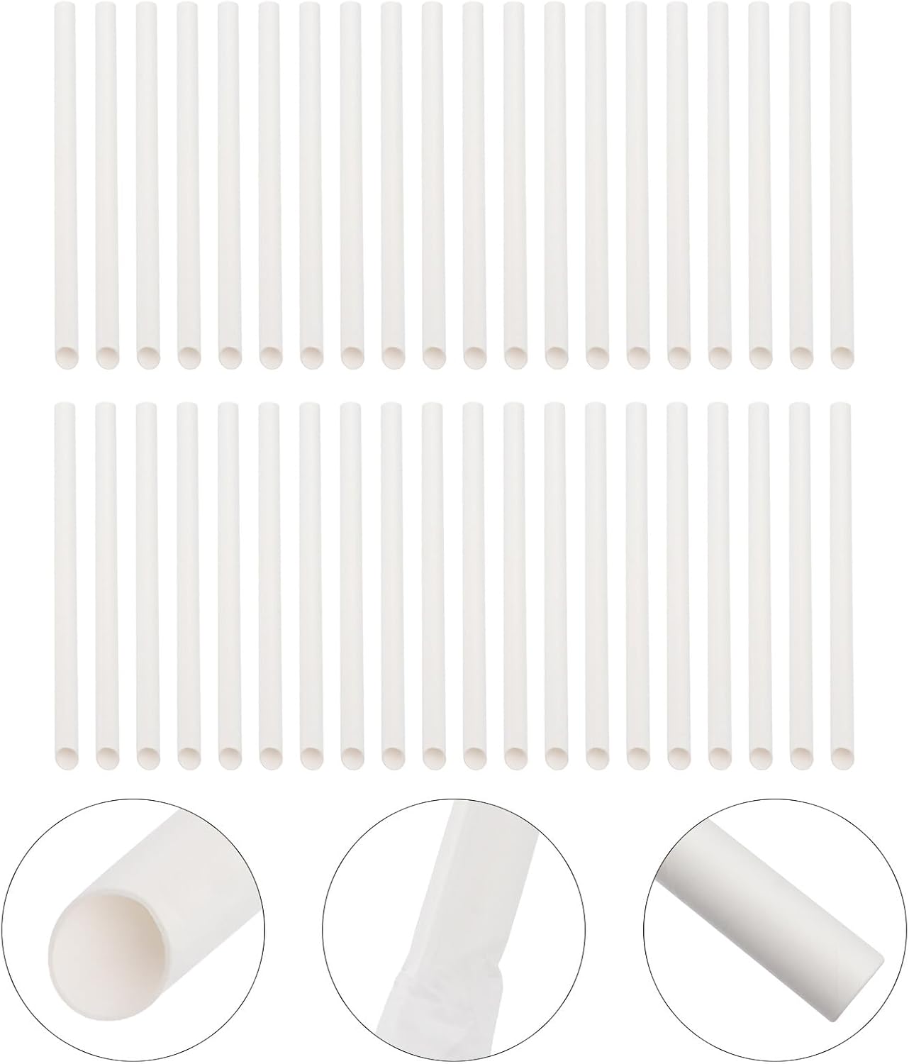 100pcs Biodegradable Pulp Paper Straws 12x200mm Slant Tip Disposable Milk Tea and Beverage Straws for Parties and Juice Cups