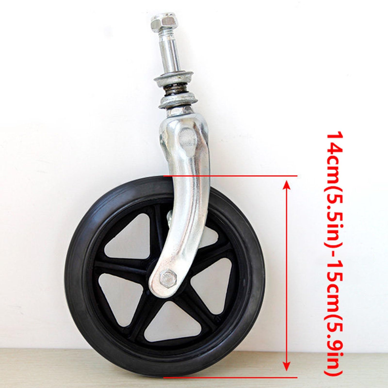 LHX Wheelchair Accessories Wheelchair Wheel Walker Front Wheel and Front Fork Set Bearing-Free Inflatable Front Wheel 6-inch/7-inch/8-inch Universal Wheel(Black,6 inch)