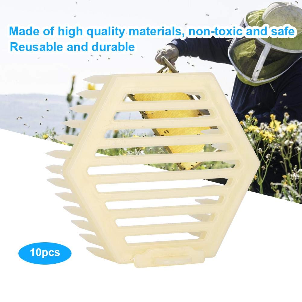 Cage à Reine Plastique, Sécurité Non Toxique Réutilisable, Protection Colonie Ruche, 10 Pièces Hexagonale, Outil Apiculture Jardin Extérieur