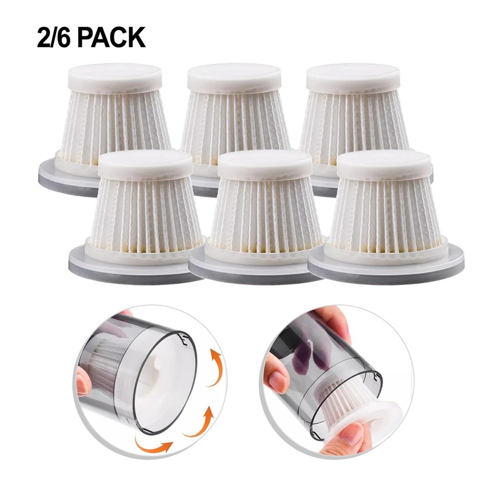Filtro Lavable De 2/6 Piezas, Piezas De Aspiradora | Filtro lavable reutilizable ST-6638, piezas de aspiradora, 2/6 Uds.(6pcs)