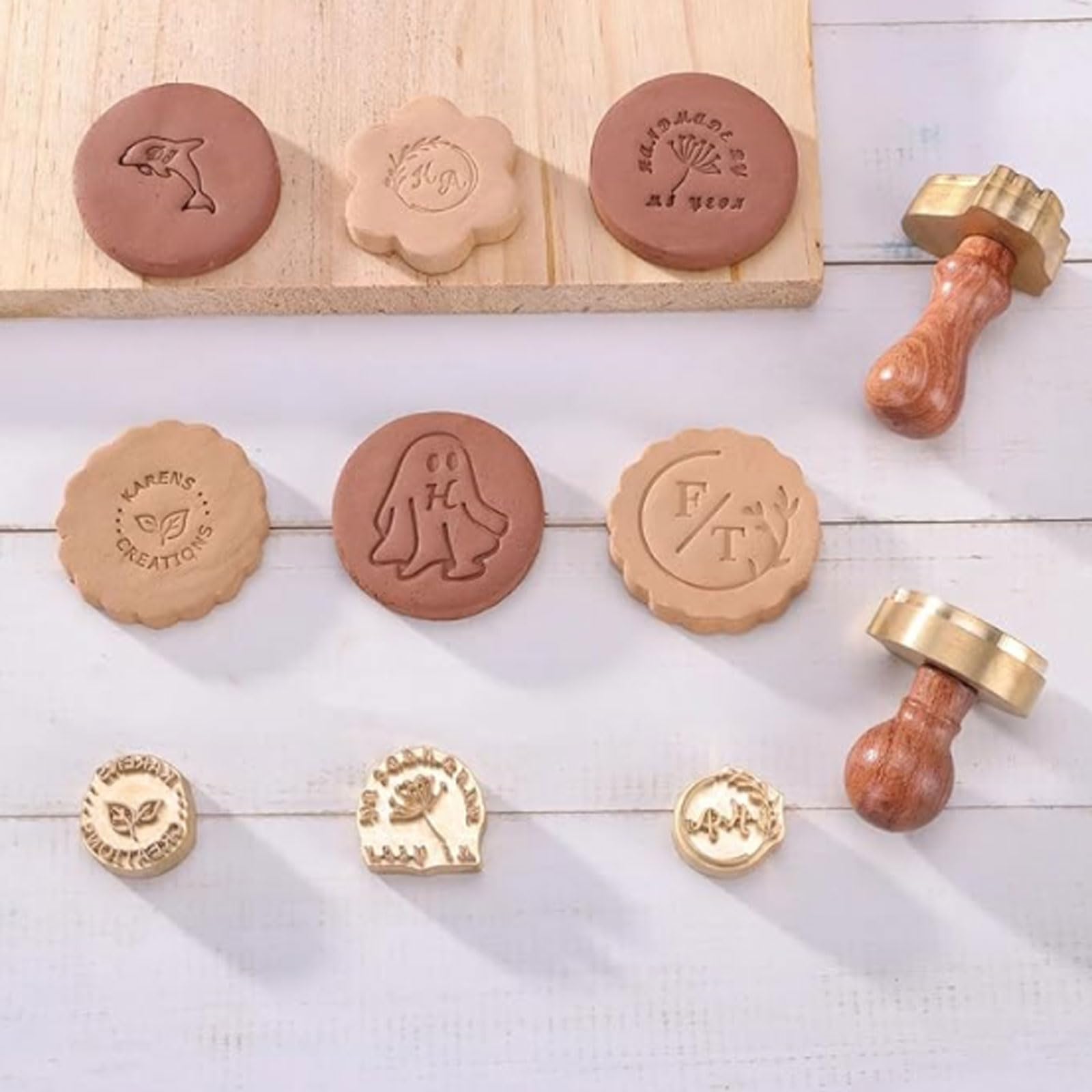 esmen Keramikstempel Signatur-Keramikstempel, individueller Tonstempel, individueller Tonstempel mit Text oder Muster, Tonstempelform für Keramik Individueller Stempel