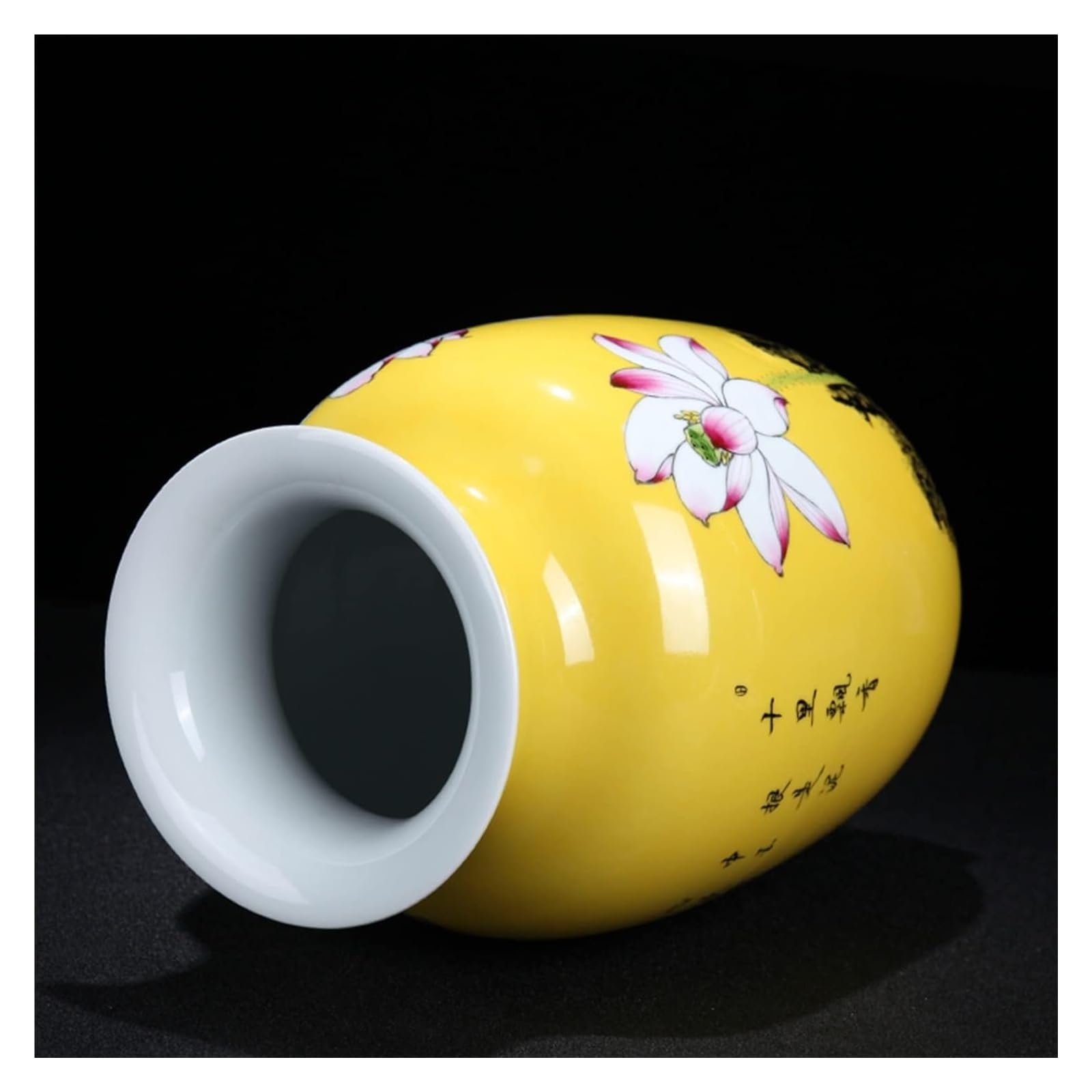 Vasen aus Keramik, handgefertigt, Lotusblumen, bemalt, 32,1 cm, große Dekoration, Vasen, Schlafzimmer, Wohnzimmer, Esstisch, Dekoration, Ornament-Vase