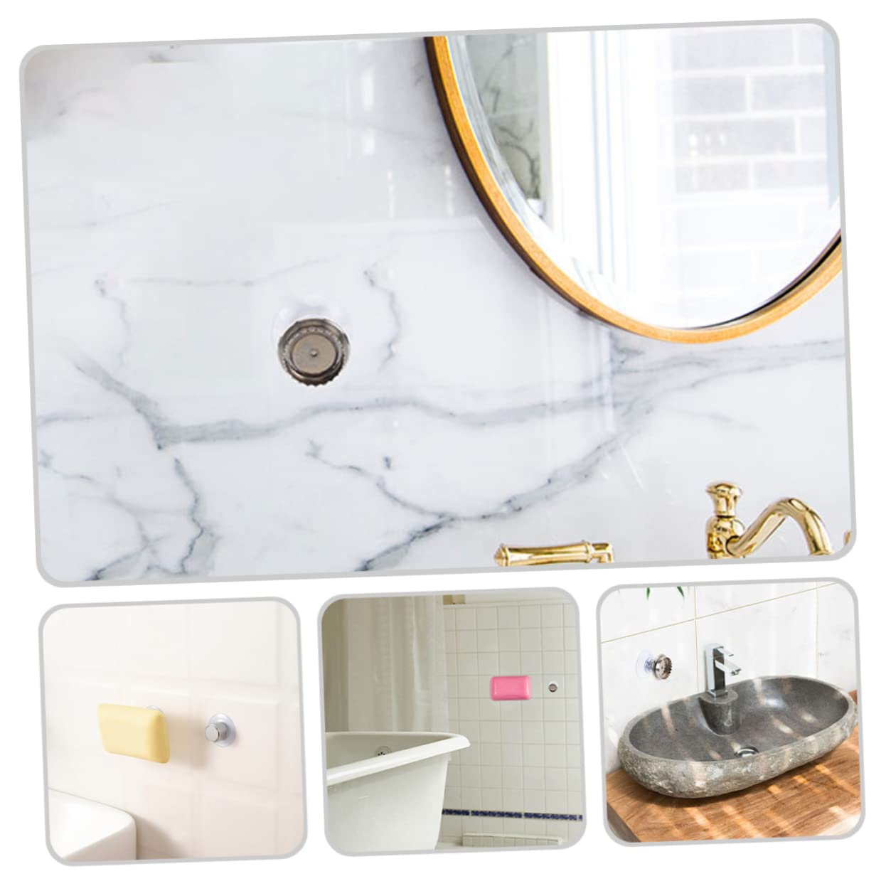 Ciieeo 3 Juegos de Jaboneras Magnéticas de Acero Inoxidable para Montaje en Pared con Drenaje para de Baño.