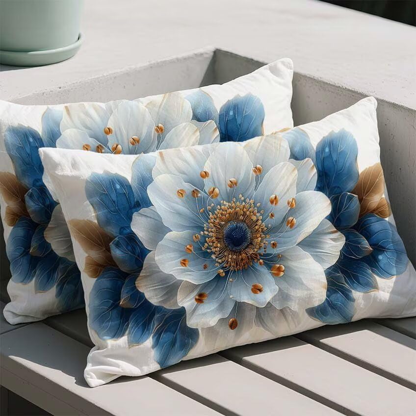 Housse de coussin imperméable fleur 70x90cm pour protéger vos sièges extérieurs de l'humidité - 2