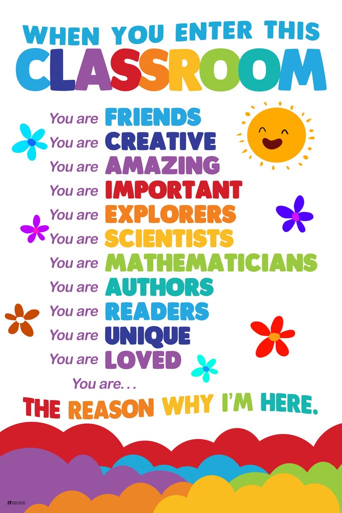 When You Enter This Classroom Educational Rules School Rainbow Classroom Decor Cool Wall Art Print Poster 12x18
