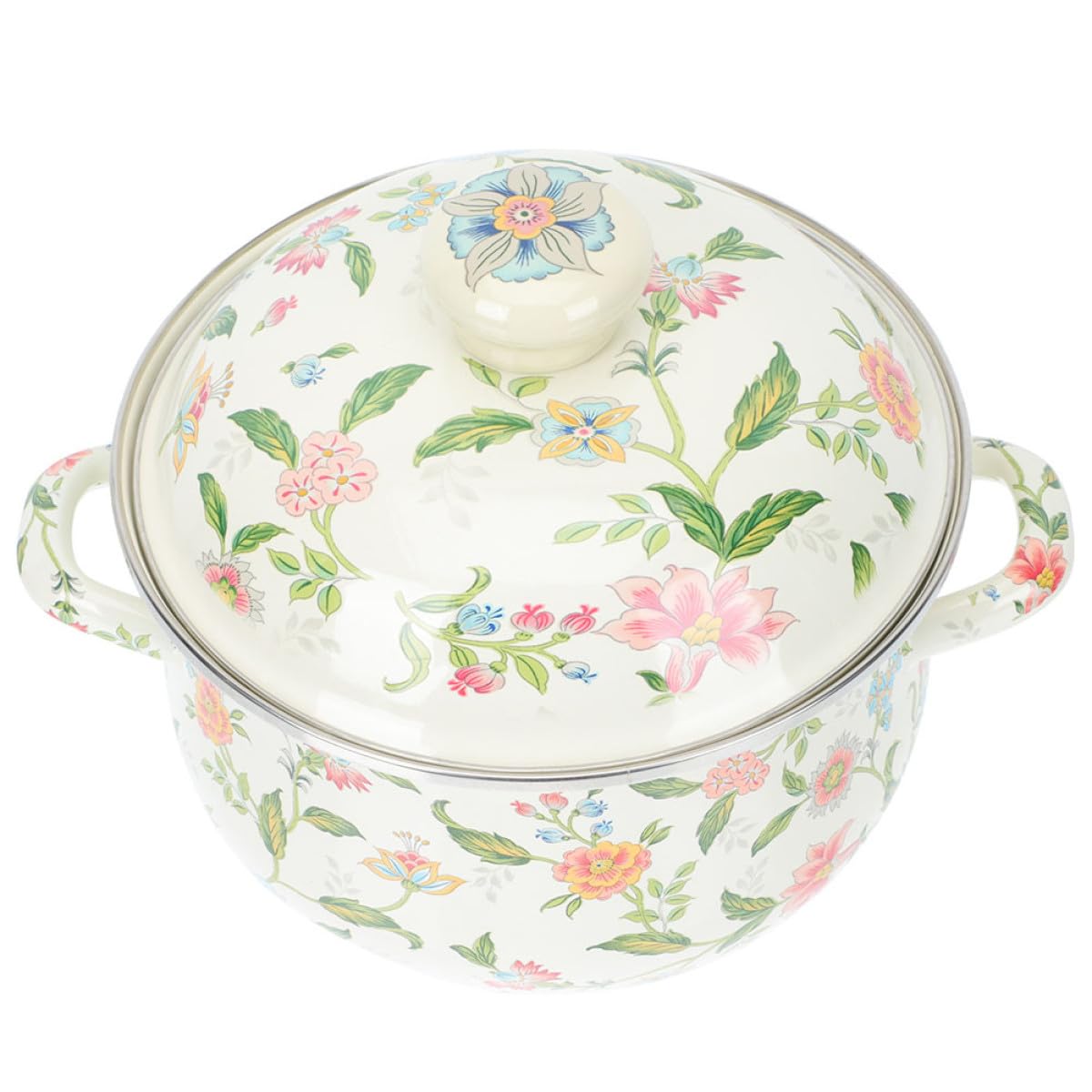 Casserole en émail épais 22 cm jojofuny avec double anses pour plaque induction