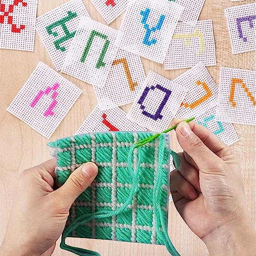 Image of Allazone 59 PCS Mesh Plastic Canvas Sheets Kit Including 24 PCS Clear Plastic Canvas, 12 Color Acrylic Yarn for DIY Crafts Embroidery Cross Stitch, Acrylic Yarn Crafting, Knit and Crochet Projects