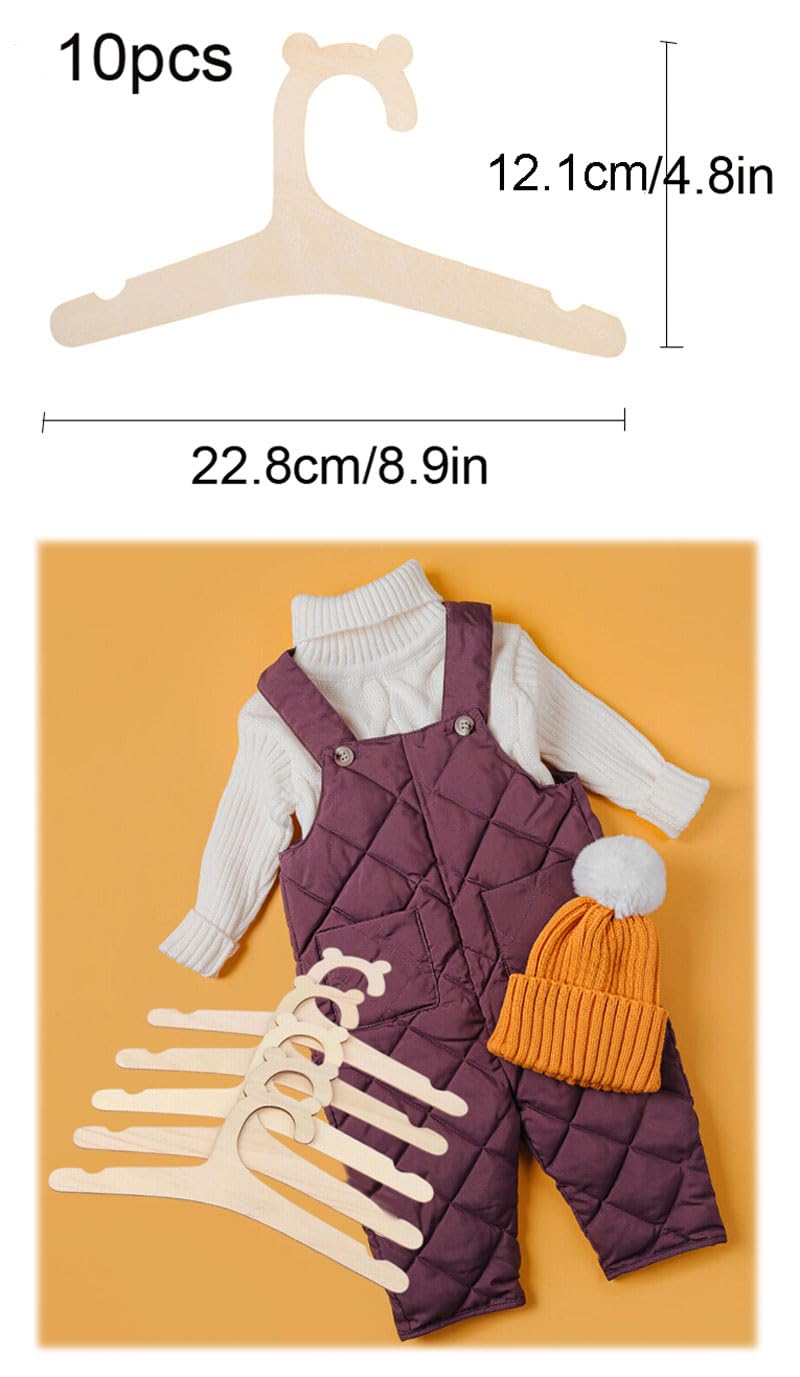 Mylinsé Houten Baby Kledinghangers - Maathangers 0-2 jaar - 7 stuks - 7 stuks