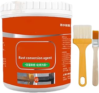 Rust Renovator, Rust Remover for Metal, Rust Conversion Agent, Multi Rust Removal Converter Metallic Paint Anti-Rust Paint, Rust Converter Paint, Water-Based Metal Rust Remover with Brush (Black,1pcs)