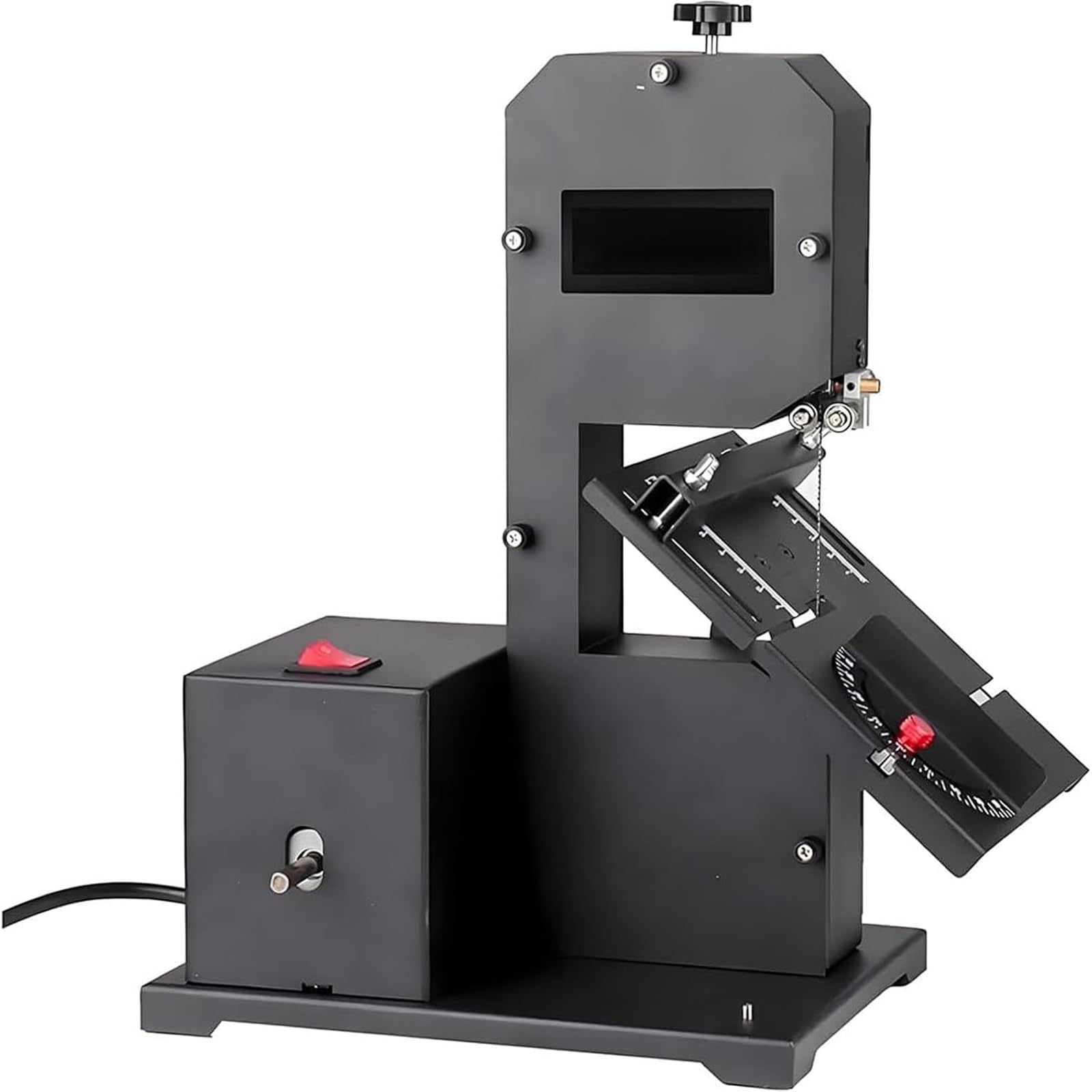 Sierra de cinta de mesa profesional, herramienta eléctrica para carpintería de 1750r/min con mesa inclinable, para curvas y cortes rectos en madera dura y madera blanda
