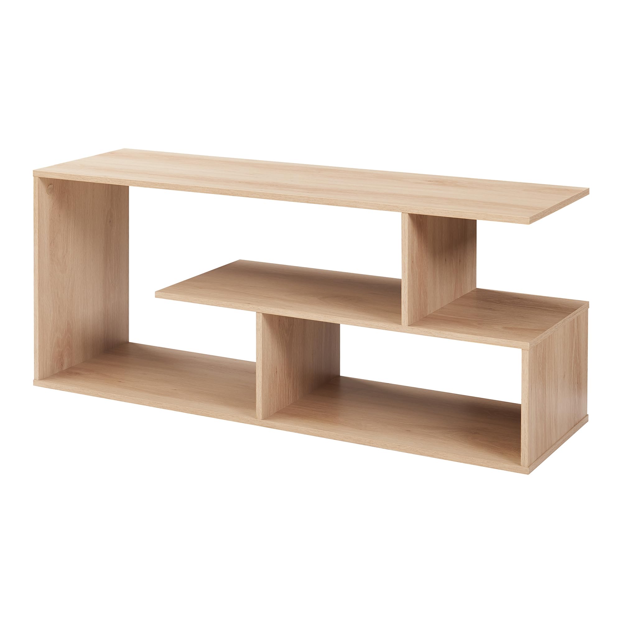 [en.casa] Mobile Porta TV con Scomparti Vani Aperti Tavolo Basso Espositore con Ripiani Stand Centro Multimediale per Soggiorno Salotto Ufficio 100 x 30 x 42 cm - Effetto Rovere