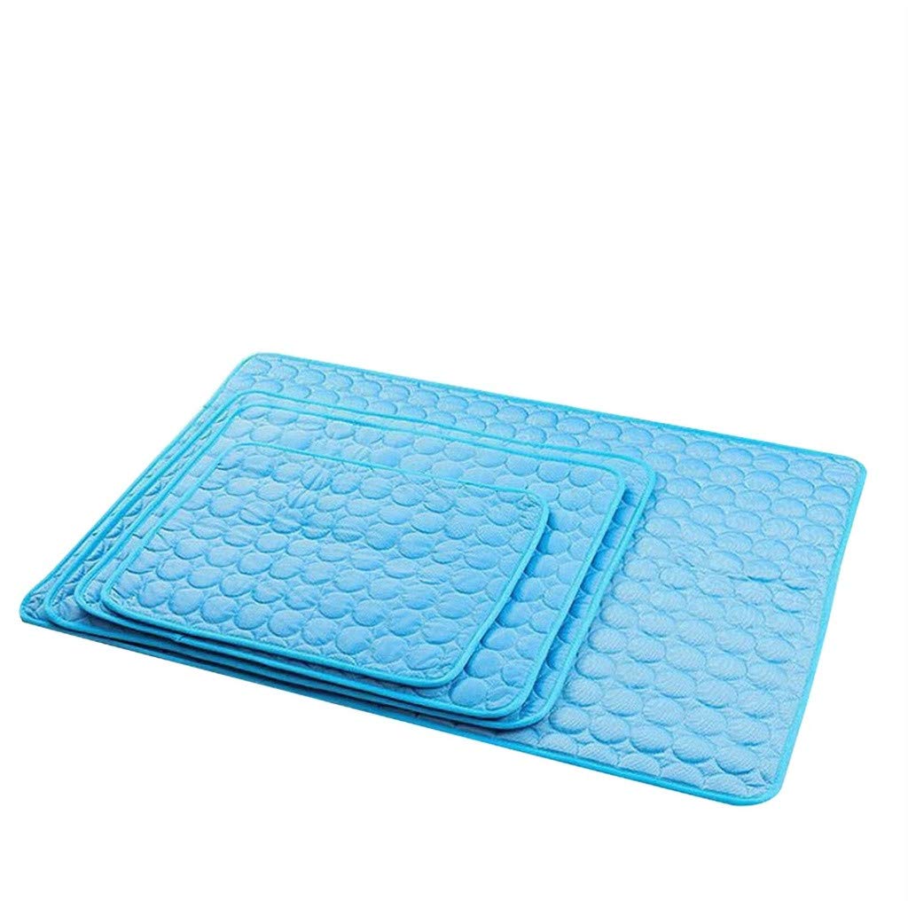 Cooling Mat for Dogs Cats,Comfortable Pet Cooling Mat,Chew-Resistant Non-Slip Cool Pad Reusable Absorbent Washable Cool Mats Bed for Summer, Blue,30 * 40cm