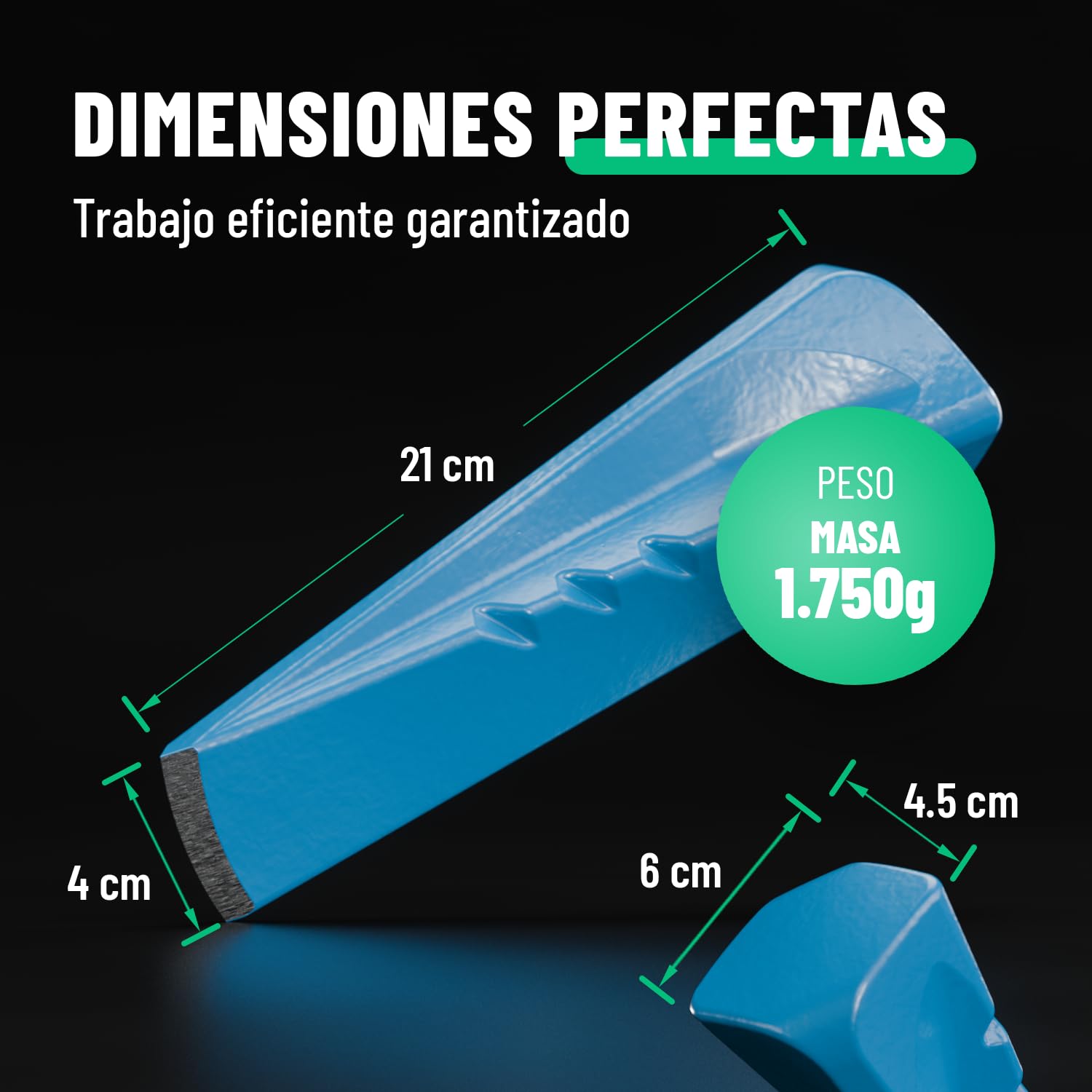 greate 2X Cuña Forestal Acero para Madera - astilladora de Troncos Resistente al Desgaste y Duradera Templado C45 - Partir leña, cuña leña, astillador de Troncos