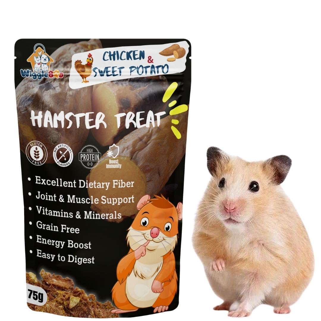 WiggleBoo Chicken & Sweet Potato Hamster Treat | Protein Rich | Fiber Rich | Crunchy Healthy Snacks (Chicken & Sweet Potato - 75g) (B0B2VYS68J) Amazon Price History, Amazon Price Tracker