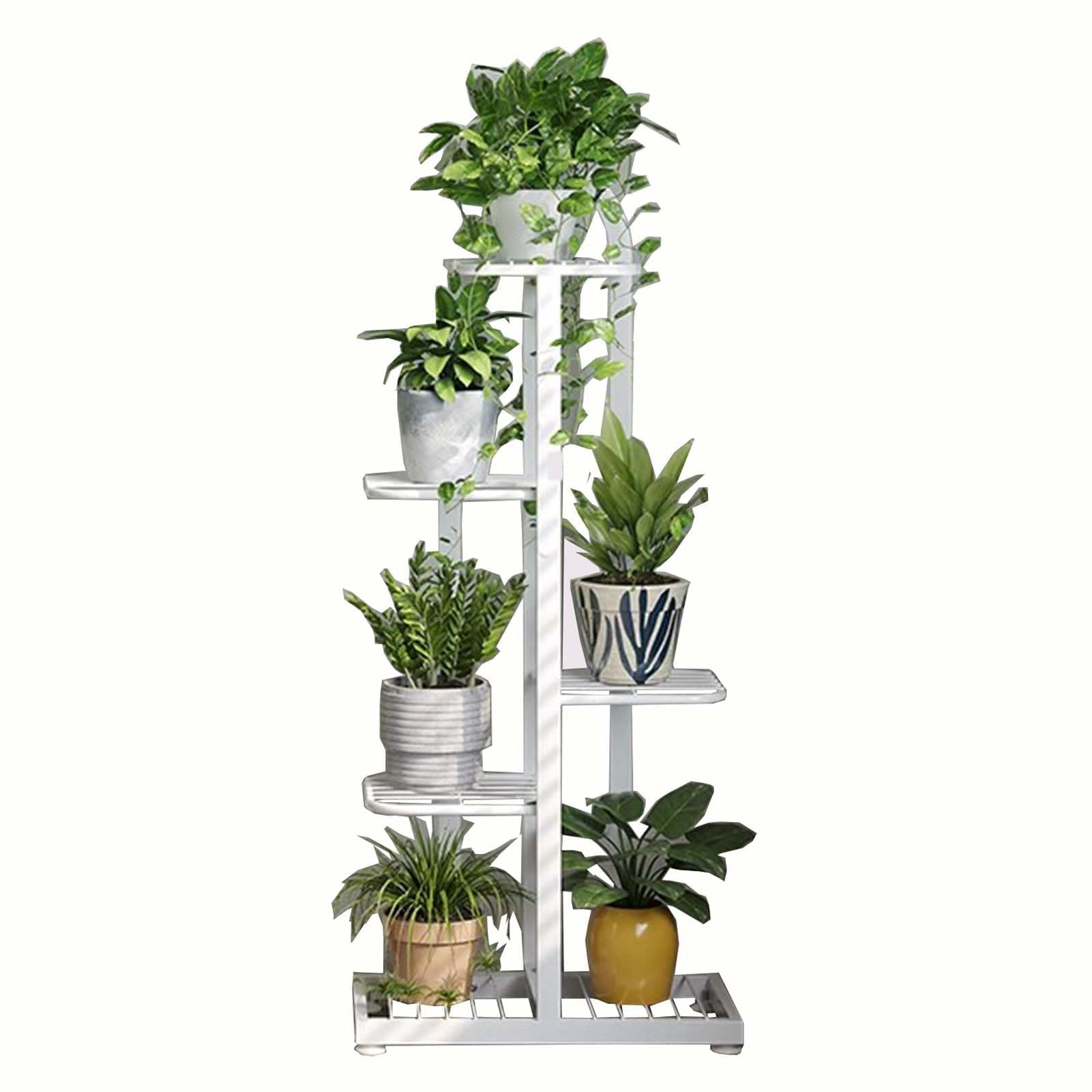 Support pour plantes en métal noir stable contre l'encombrement du salon