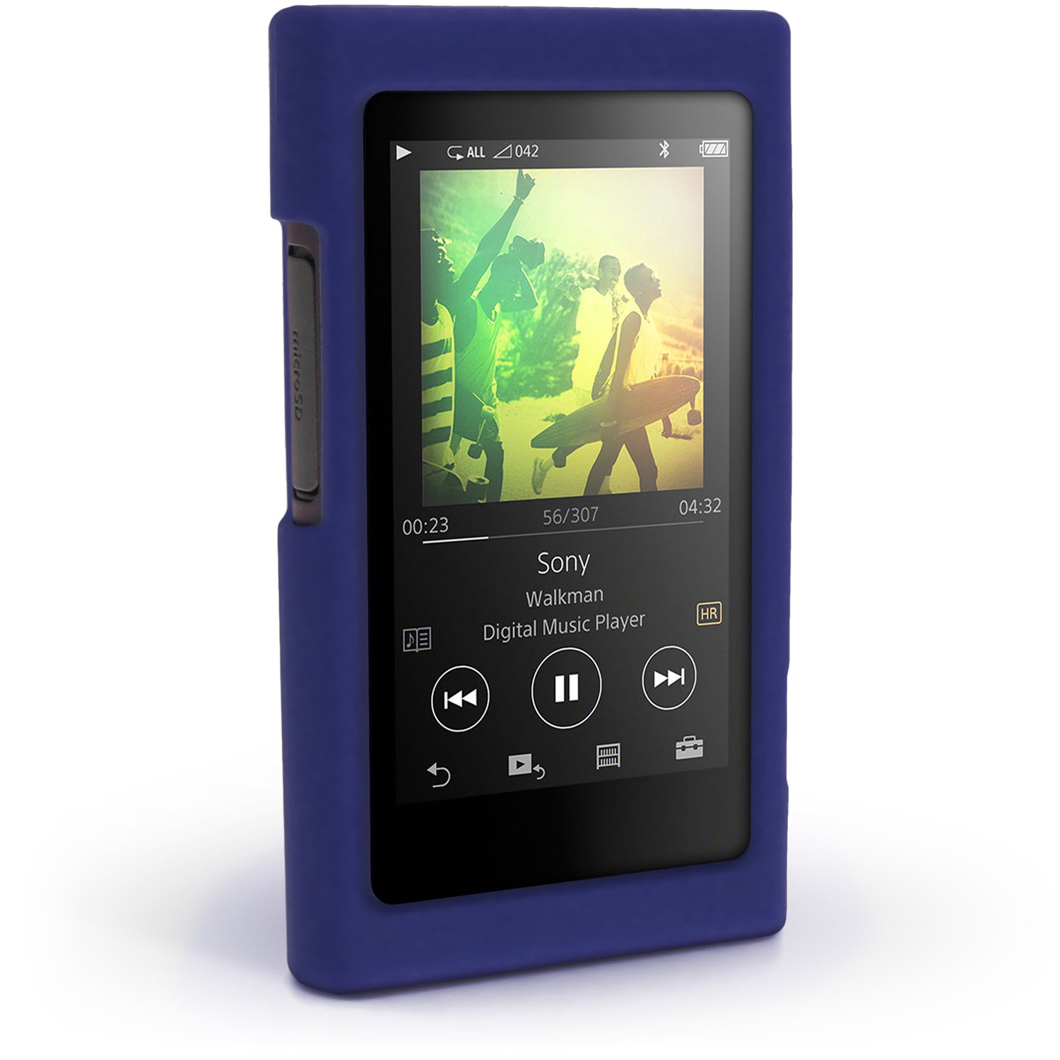 igadgitz Bleu Étui Housse Case Cover Silicone pour Sony Walkman NW-A35 NW-A40 NW-A45 MP3 Lecteur + Protecteur d'écran
