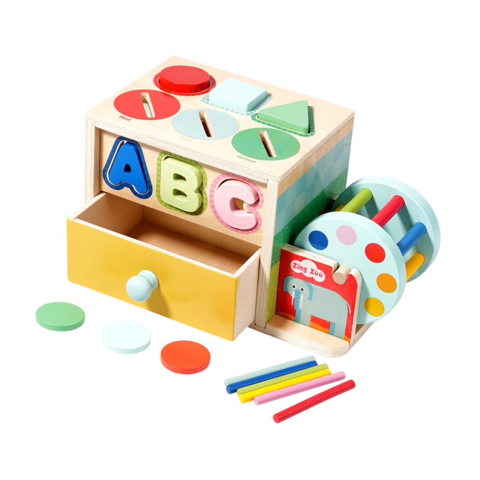 Cubo attività in Legno, Gioco di Smistamento di Forme Multiple, sul Tatto per Lo Sviluppo della Coordinazione Motoria E Sensoriale, Style B