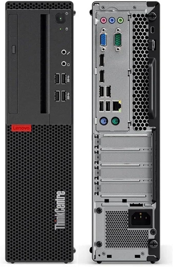 Lenovo ThinkCentre M710s SFF Ordinateur de Bureau, Intel Core i3-6100, 8 Go de RAM, SSD de 256 Go, WiFi, Bluetooth, Clavier QWERTY américain, Windows 11 Pro (reconditionné)