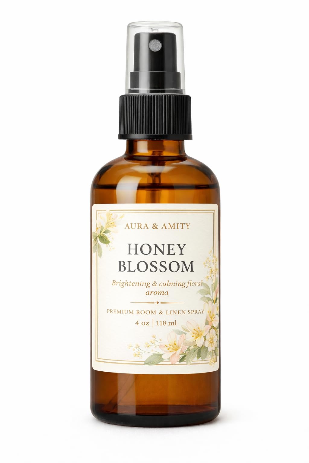 Aura &amp; Amity Premium Room &amp; Linen Spray – Handmade Luxury Fabric &amp; Home Fragrance Mist, Long-Lasting, Made in USA (Honey Blossom)