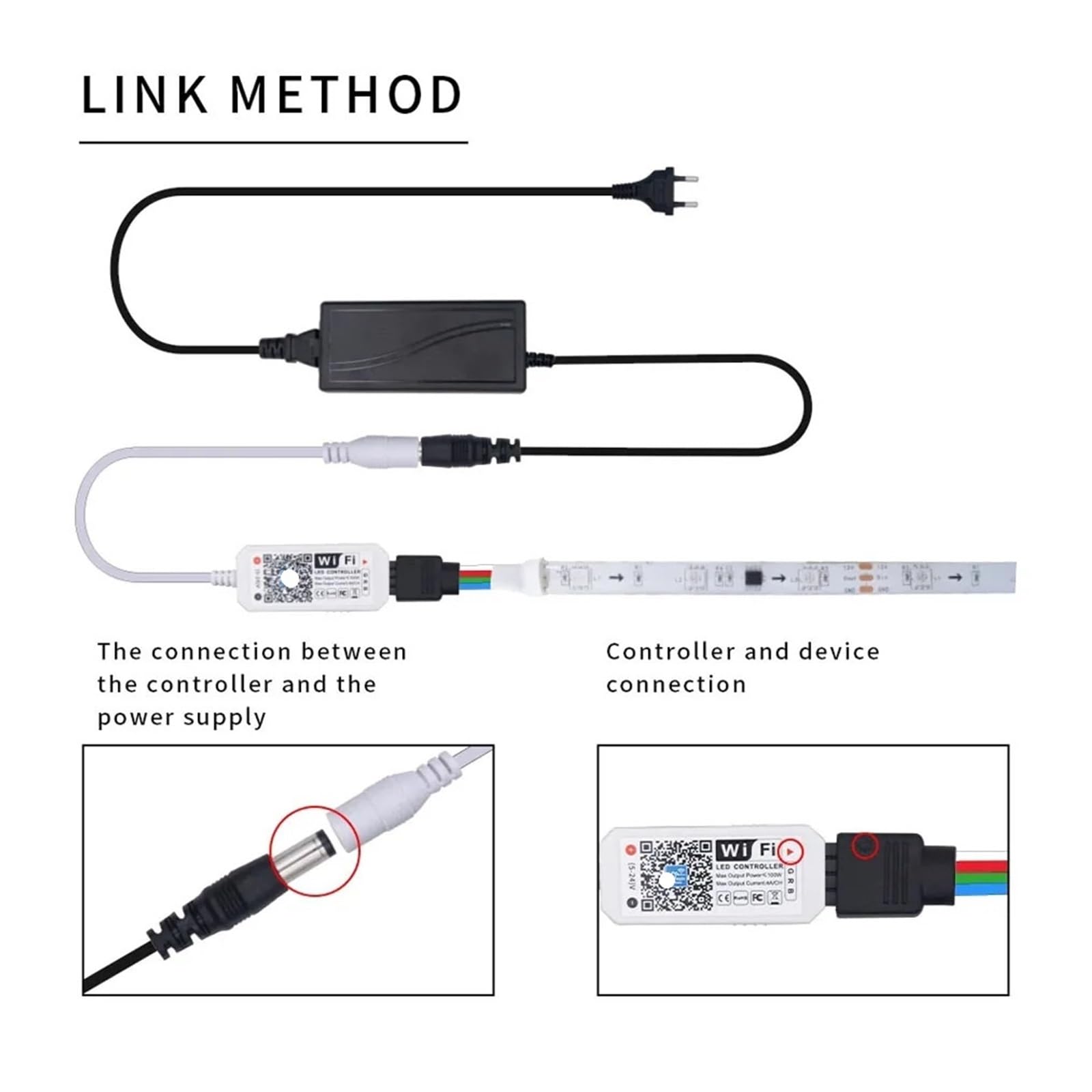 Mini kontroler WiFi RGB RGBW DC5-24V nadaje się do jasnych pasków, panelu świetlnego, funkcji pomiaru czasu, 16 milionów kolorów, smartfona (WiFi RGB)