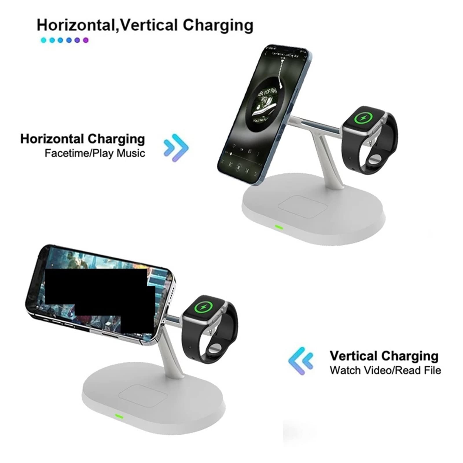 Magnetyczna bezprzewodowa ładowarka 100 W 3 w 1 Stojak na telefon Zegarek 5 Aktywna 2 Stacja dokująca do szybkiego ładowania(For Samsung users-01)