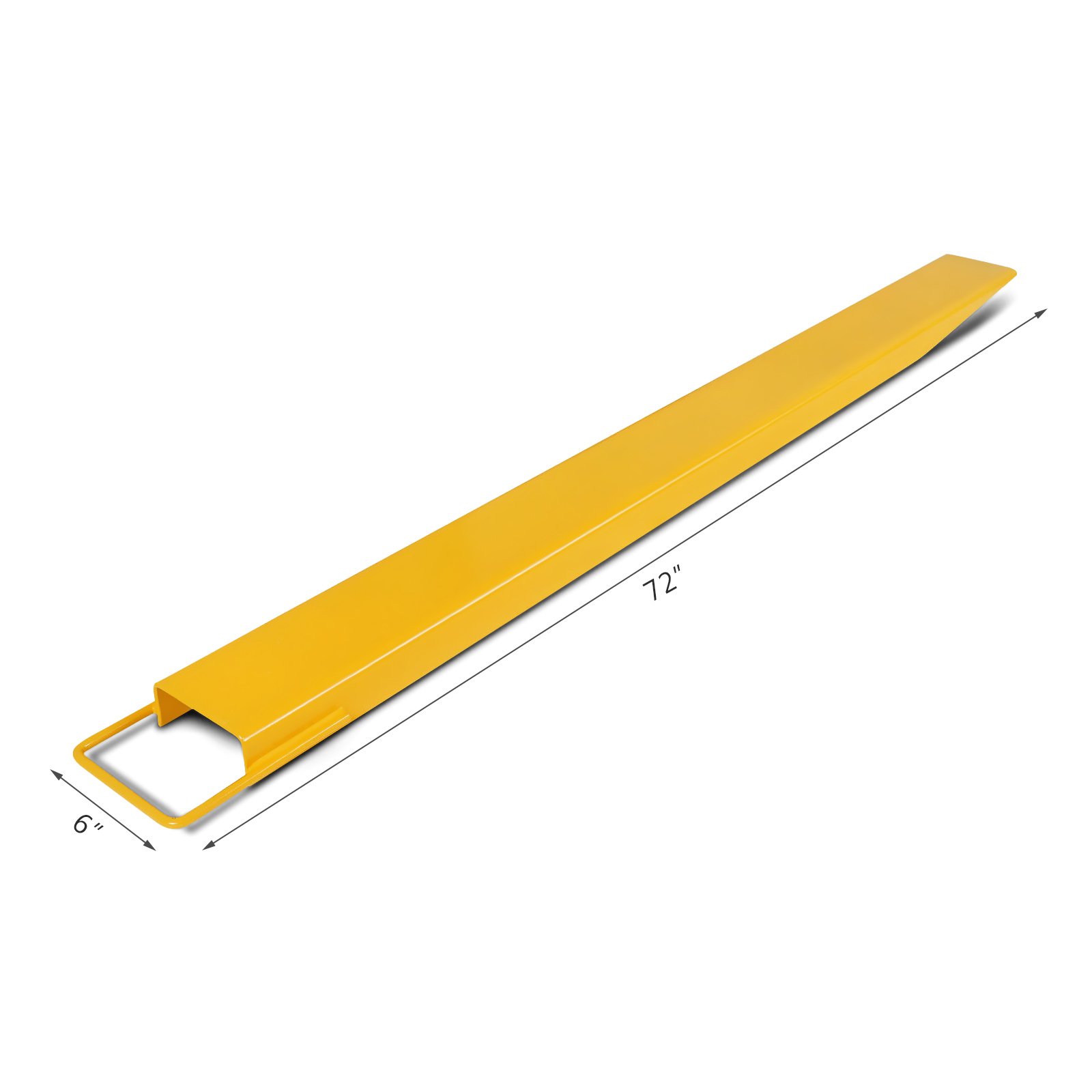 Happybuy Extensiones de horquilla de palé de 182 cm de largo y 13,5 cm de ancho para carretilla elevadora de 1/4 pulgadas de grosor de horquilla amarilla.