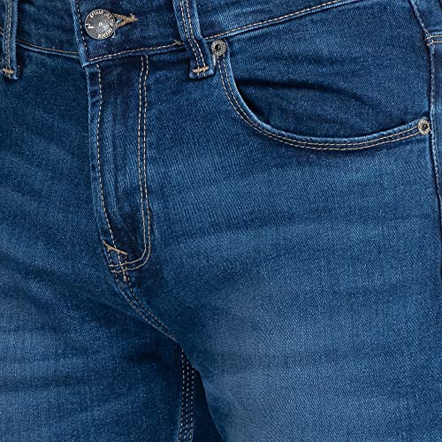 Image of Spykar Men's Kano Slim Fit Mid-Rise Jeans (Ankle Length)