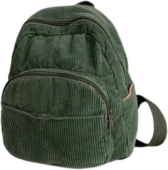 Aesthetic Backpack Mini Classic Corduroy College Backpack for Women Cute Retro Grunge Backpack Casual Daypack