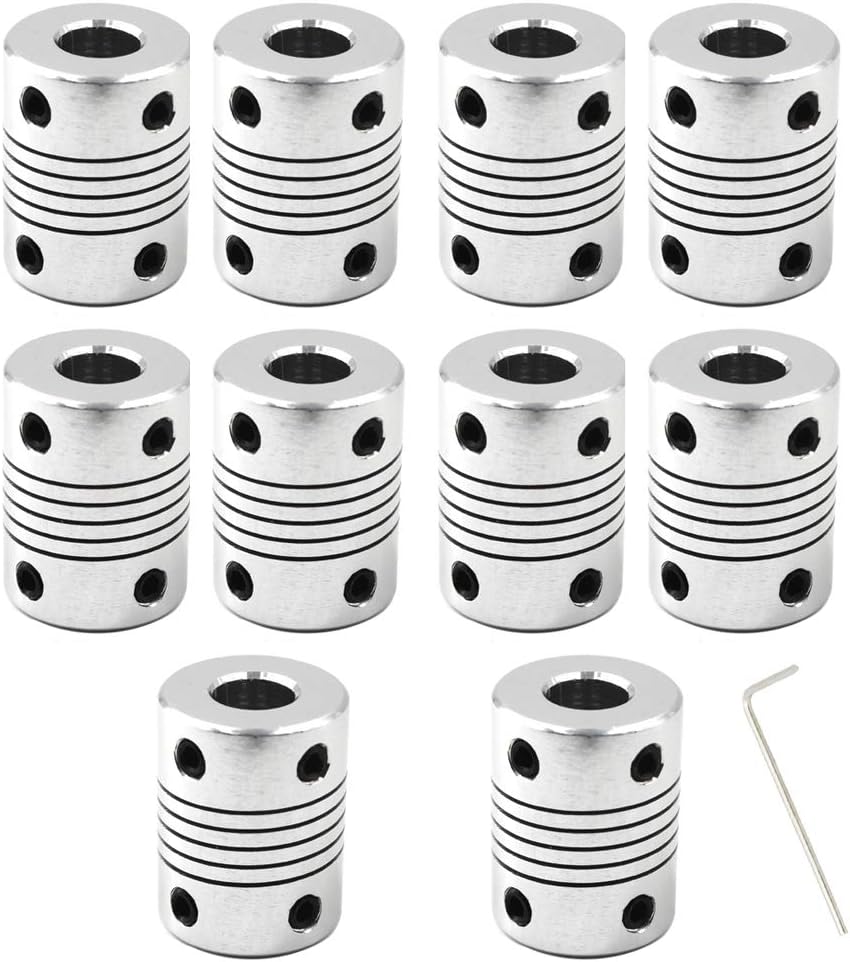 Beam Coupling Flexible Coupling 6mm to 8mm Shaft Coupler For 3D Printer And CNC Machine-Length 25mm Diameter 19mm 10PCS