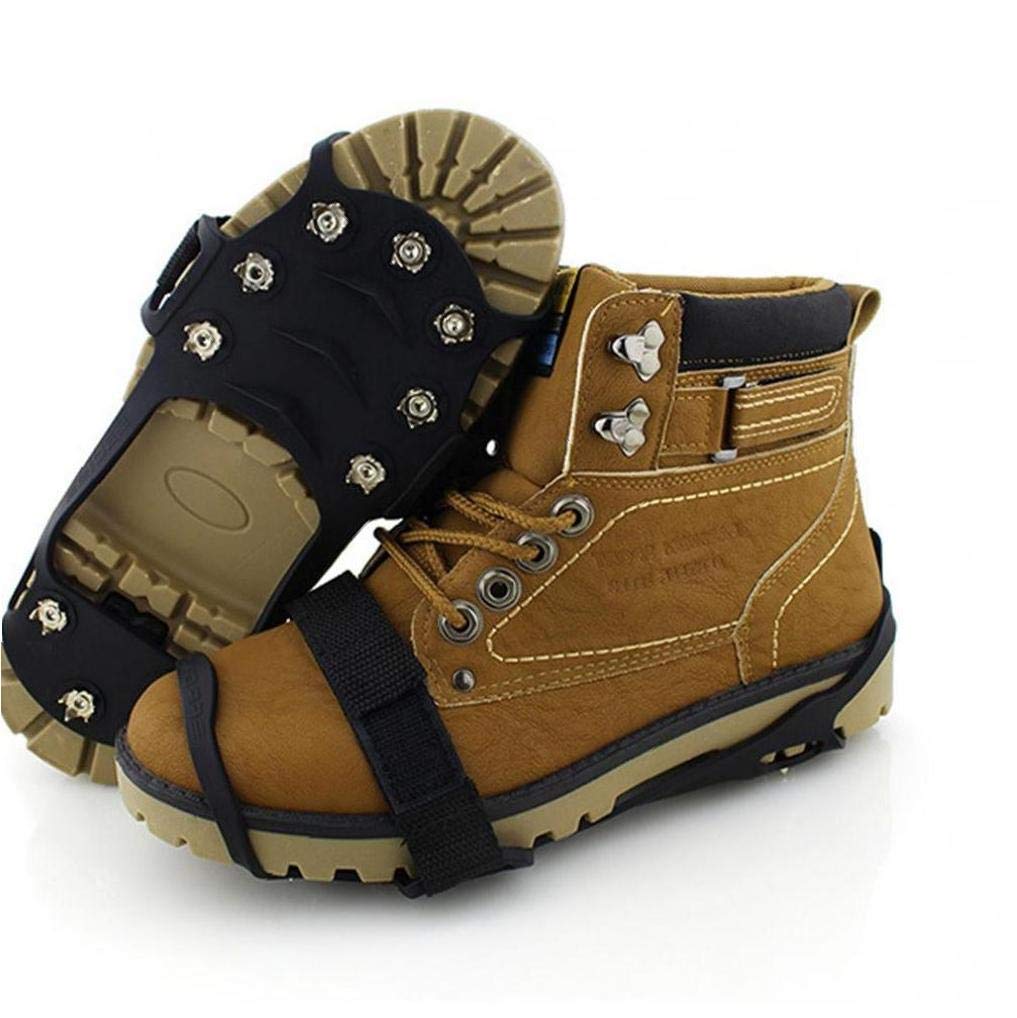 Poignées de Glace Crampons de Neige Crampons de Traction Pinces de démarrage de Chaussures Anti-dérapant 10 Crampons pour la Marche hivernale