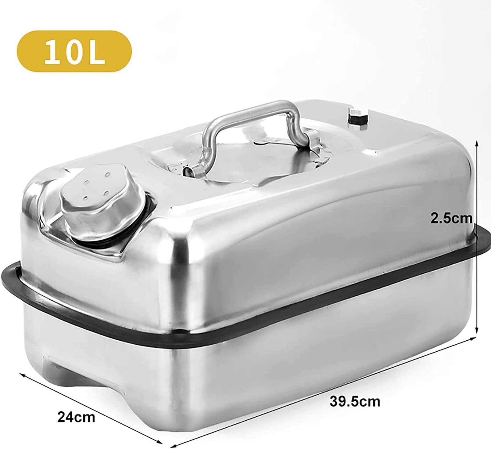 Serbatoi di carburante per auto e moto 5L, 10L, 20L Taniche di benzina in acciaio inossidabile 304 Tanica di gas per auto Tanica di contenitore per olio di benzina (A 10L) (A 10L)