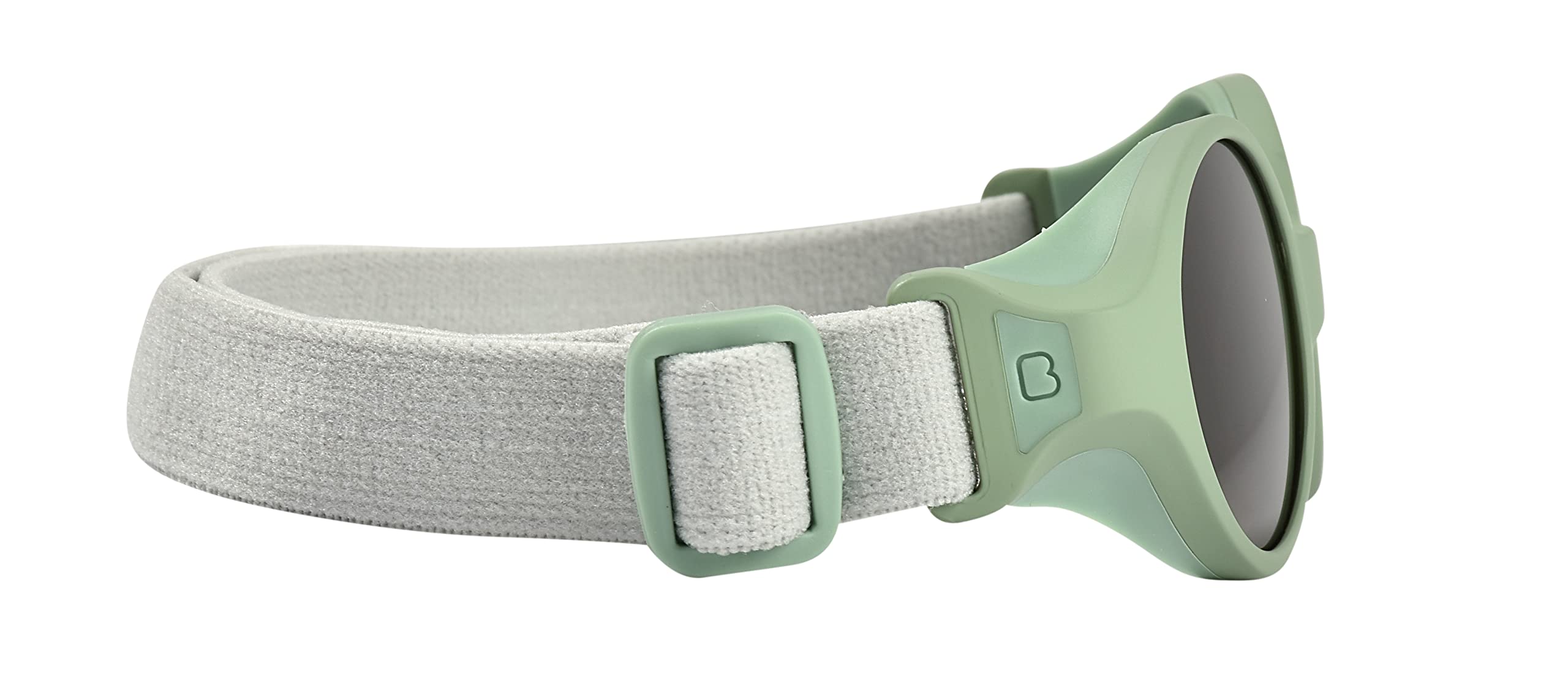Béaba, Lunettes de soleil pour bébé 0-9 mois, Protection 100% UV - CAT 4, Protection Latérale, Confort Optimal, Bandeau élastique ajustable, Vert sauge